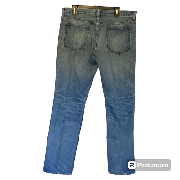 J Crew Jeans 36x32 Paint Spatter Men's Slim Straight Leg Medium Wash - Picture 2 of 10